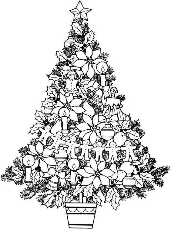 Vianočný stromček - omaľovánka do listu pre Ježiška