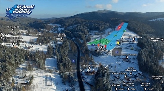 Mapa ski areálu U Sachovej studničky
