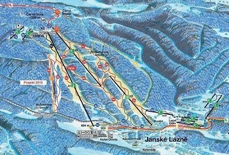 Mapa ski areálu Jánske Lázně
