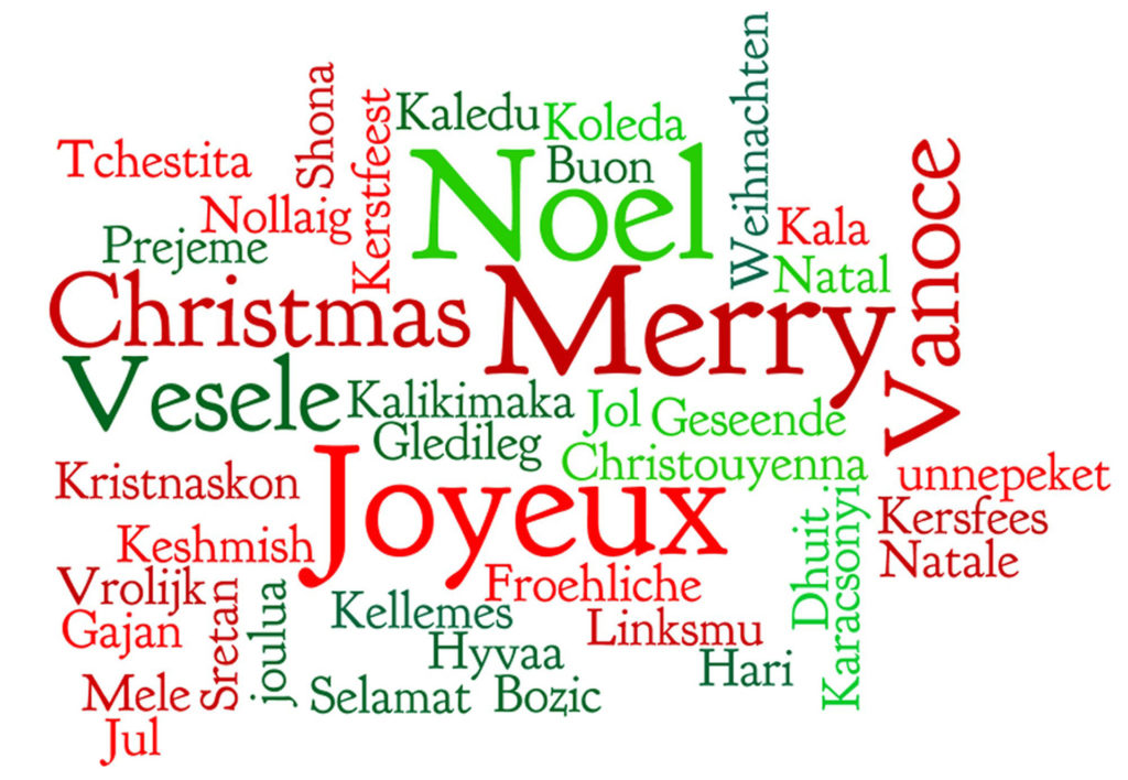 Vianoce v rôznych jazykoch.