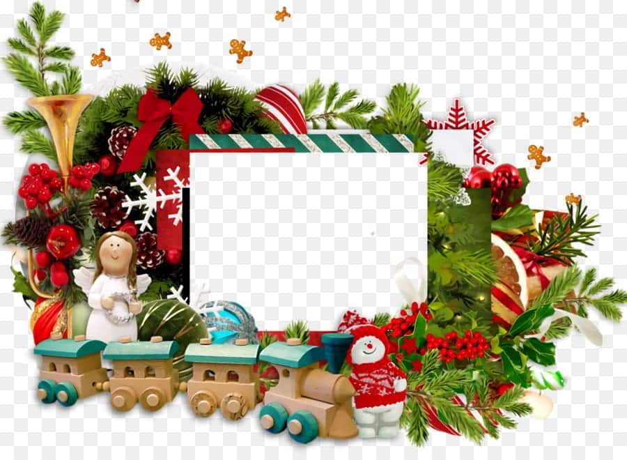 Vianočný rámček s miestom pre fotku a dekoráciami