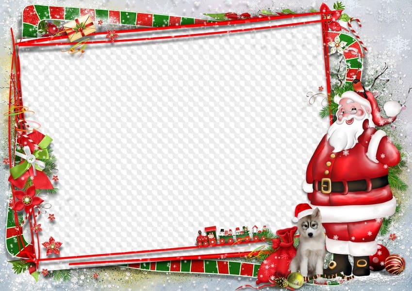Santovský vianočný rámik na vlastnej fotografii