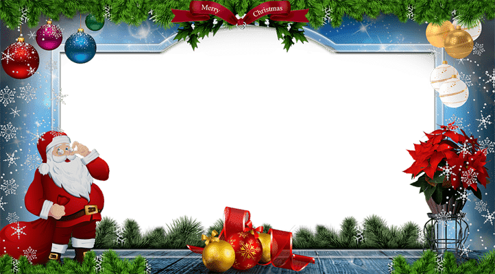Vianočný rámček so Santom a ozdobami