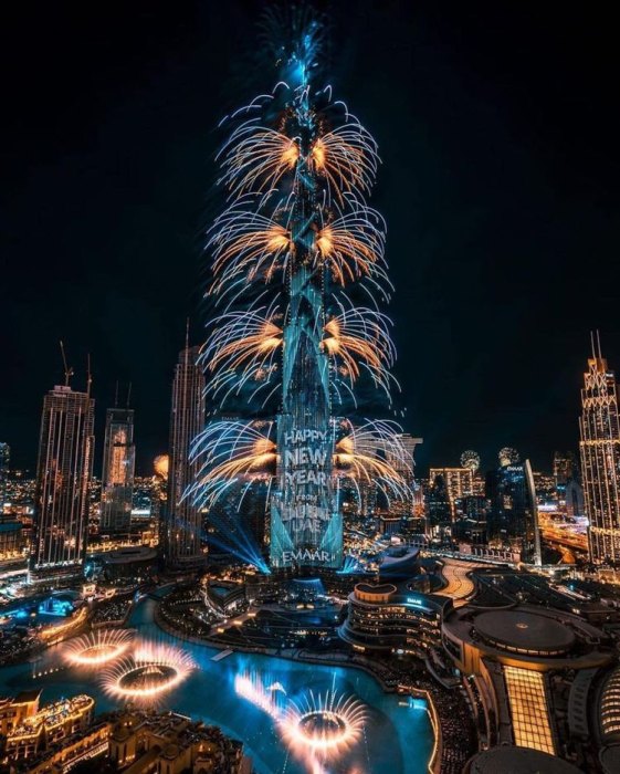 Novoročný ohňostroj v Dubaji.